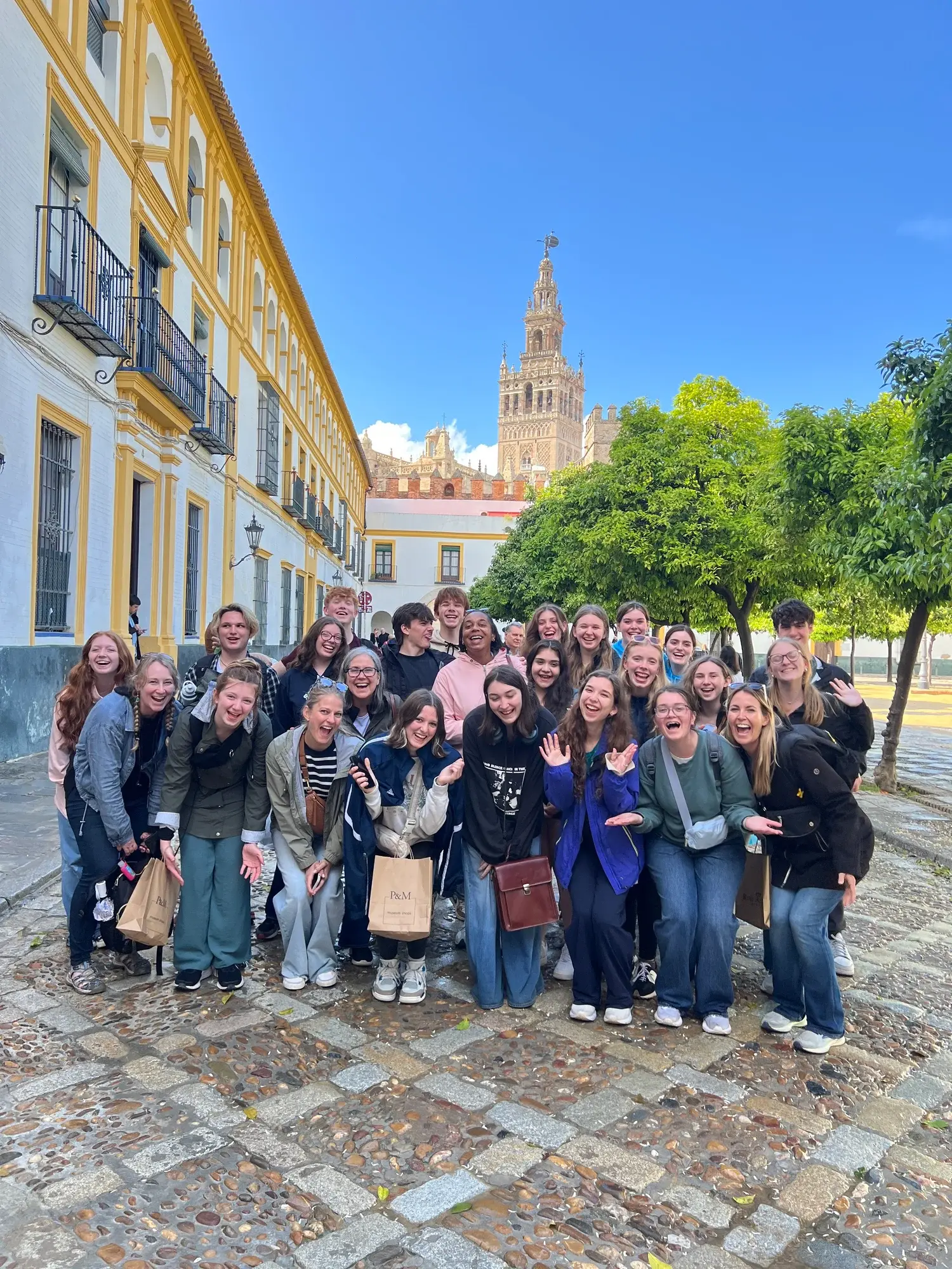 A group of students together in Seville, Spain