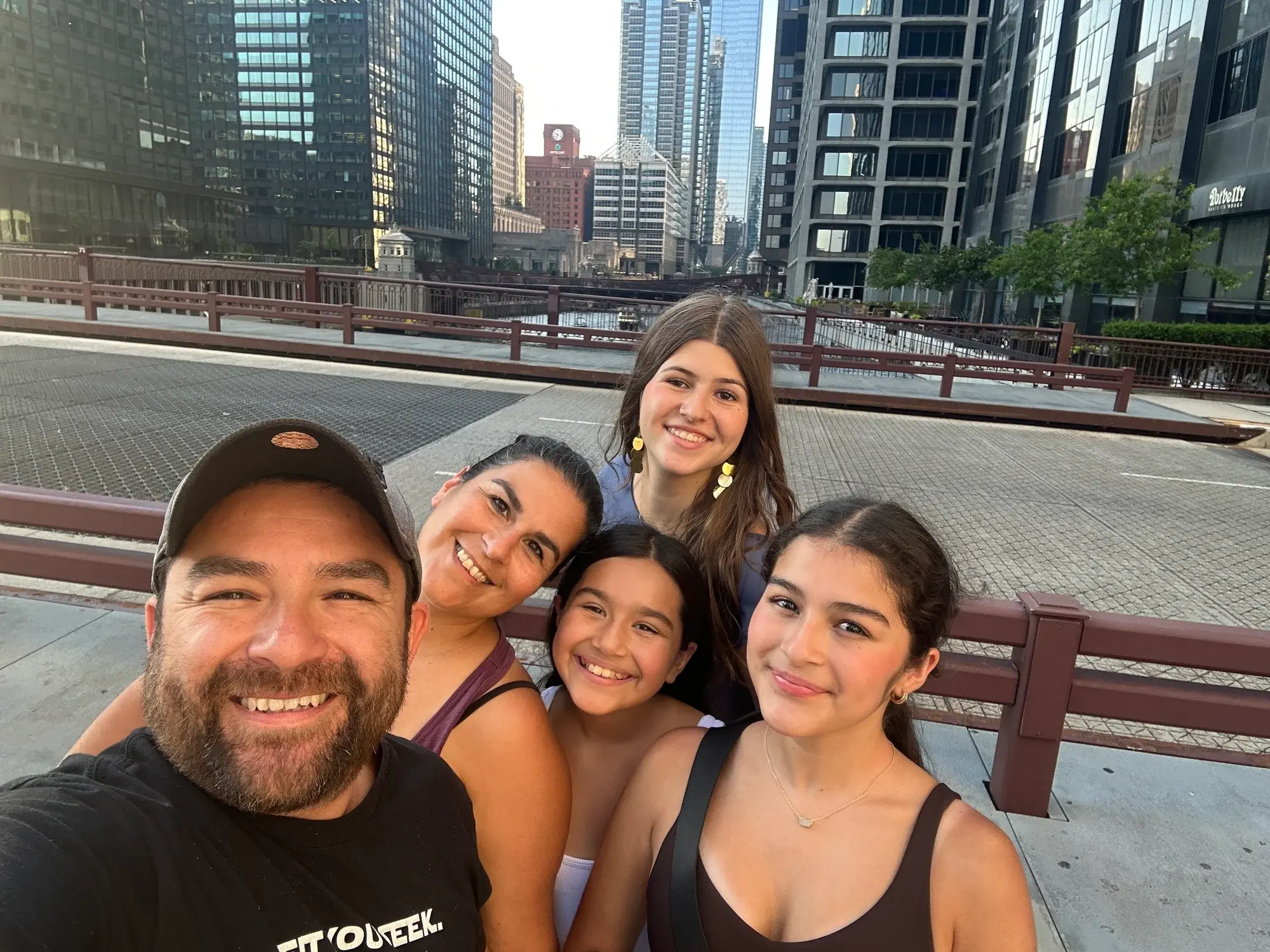 A host family on the Chicago Riverwalk